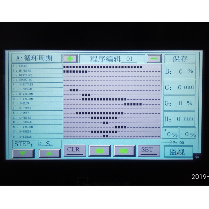 衣服のためのISO 9001の蒸気の出版物の鉄220ボルトのタッチ画面PLC 2