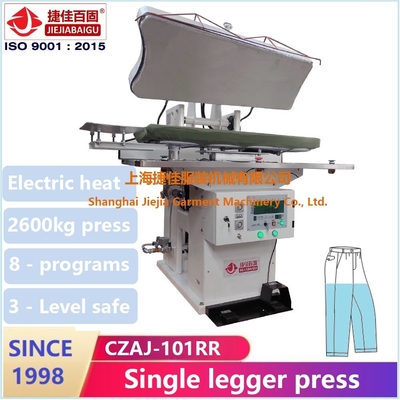 ジーンズのデニムのズボンによっては産業ズボンの押す機械leggerが蒸気を発する